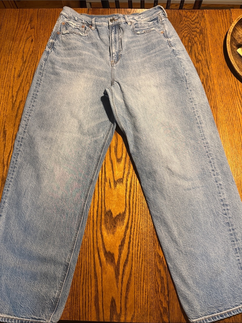American Eagle Barrel Jeans High Rise Baggy Womens Size 14